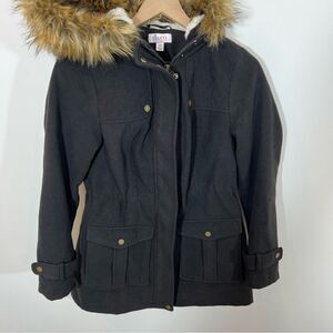 Denim & Co Anorak Jacket Sherpa Lined Hood | size XXS